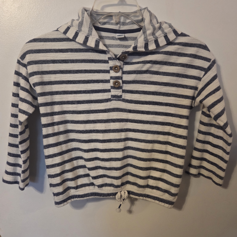 Old Navy Girls' Striped Cinched-Hem Baja Hoodie